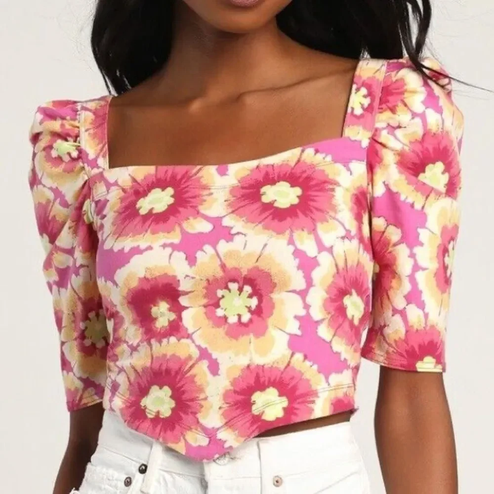 Women’s Free People “Give Me More” Crop Top in Pop Combo Design